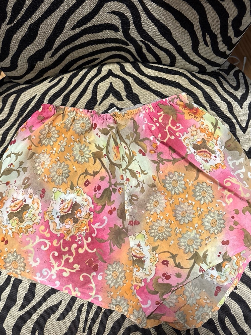 Floral Paisley Fairy Pink and Orange Women's Shorts